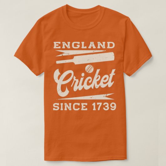 Vintag-England-Cricket seit 1739 T-Shirt (Design vorne)