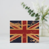 Vintag-England-Flagge 2 Postkarte (Stehend Vorderseite)