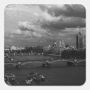 Vintag England London Die Themse 1970 Quadratischer Aufkleber