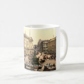 Vintag-England-Tasse, Piccadilly Circus London Kaffeetasse (VorderseiteRechts)