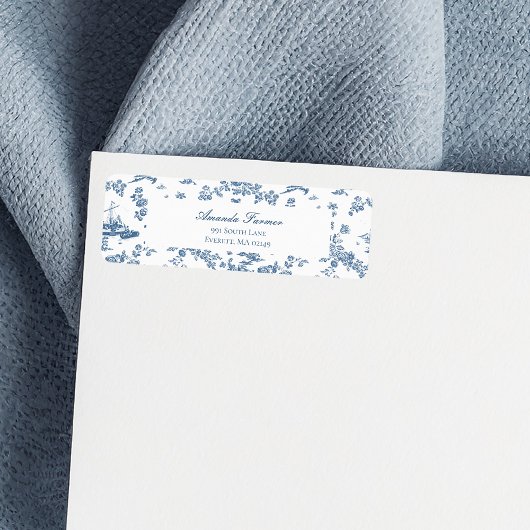 Vintag Englisch Floral Toile de Jouy-Blue