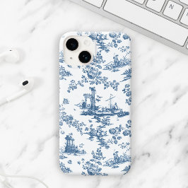 Vintag Englisch Floral Toile de Jouy-Blue Case-Mate iPhone 14 Hülle