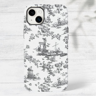 Vintag Englisch Floral Toile de Jouy-Gray Case-Mate iPhone 14 Plus Hülle