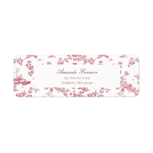 Vintag Englisch Floral Toile de Jouy-Pink (Vorne)