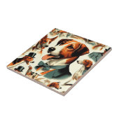 Vintag-Englisch-Foxhound-Illustration Fliese (Seite)