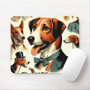 Vintag-Englisch-Foxhound-Illustration Mousepad