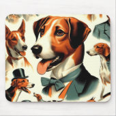 Vintag-Englisch-Foxhound-Illustration Mousepad (Vorne)