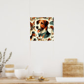Vintag-Englisch-Foxhound-Illustration Poster (Küche)