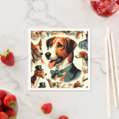Vintag-Englisch-Foxhound-Illustration Serviette (Beispiel)