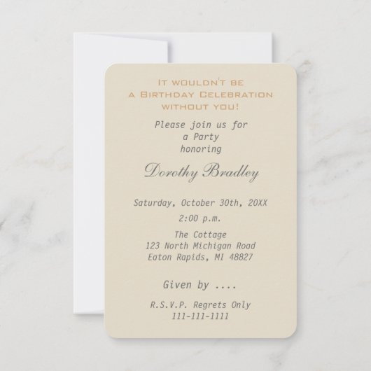 Vintag Englisch Teapot 90. Geburtstag Einladung (Rückseite)