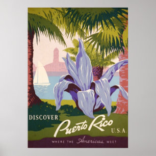 Vintag entdecken Sie Puerto Rico USA Poster