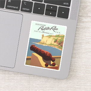 Vintag entdecken Sie Reise Puertos Rico WPA Aufkleber