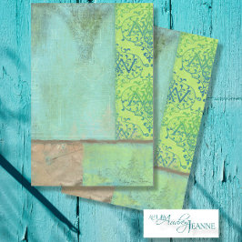 Vintag Ephemera BOHO Botanisches Zitronenmagen Seidenpapier