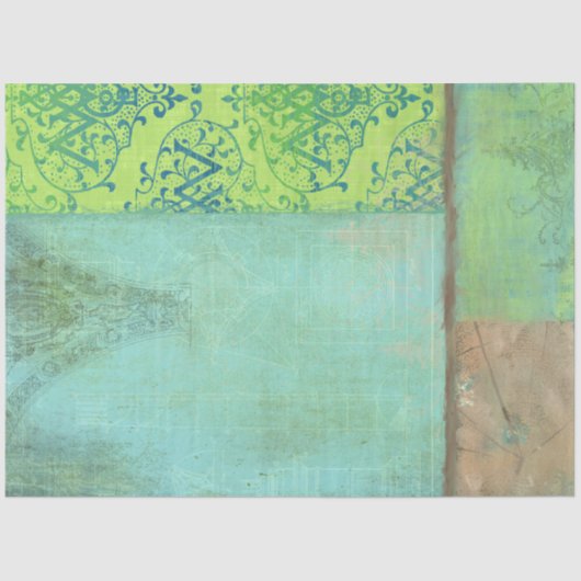 Vintag Ephemera BOHO Botanisches Zitronenmagen Seidenpapier (Vorderseite)