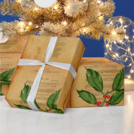 Vintag Ephemera Christmas Song A Babe ist Geboren Geschenkpapier