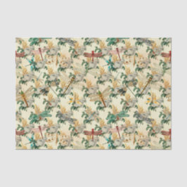 Vintag Ephemera Floral Dragonfly Seidenpapier