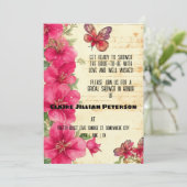 Vintag Ephemera Red Gladiolus Brautparty Einladung (Stehend Vorderseite)