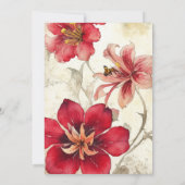 Vintag Ephemera Red Lilien Brautparty Einladung (Rückseite)