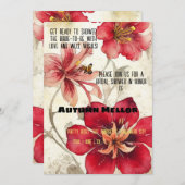 Vintag Ephemera Red Lilien Brautparty Einladung (Vorne/Hinten)