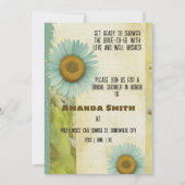 Vintag Ephemera Sonnenblume Brautparty Einladung (Vorderseite)