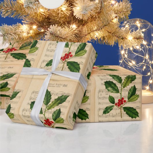 Vintag Ephemera Stille Nacht Weihnachtslied Geschenkpapier (Feiertage)
