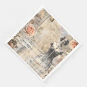 Vintag Ephemera Wedding Serviette (Ecke)