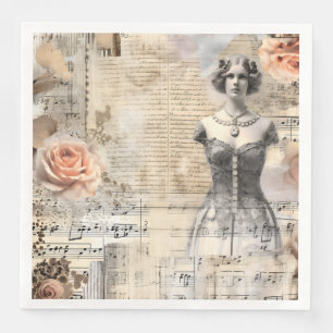 Vintag Ephemera Wedding Serviette
