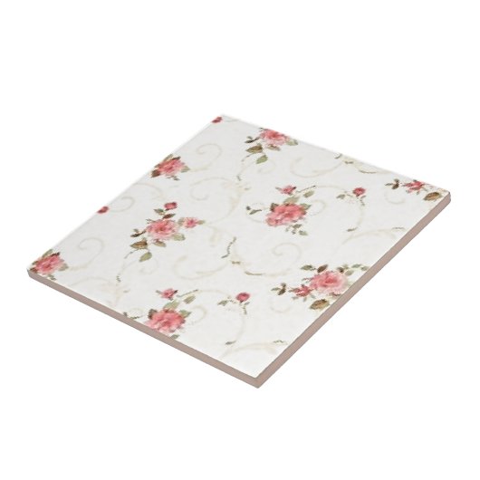 Vintag erblassen Sie - rosa Rose Fliese (Seite)