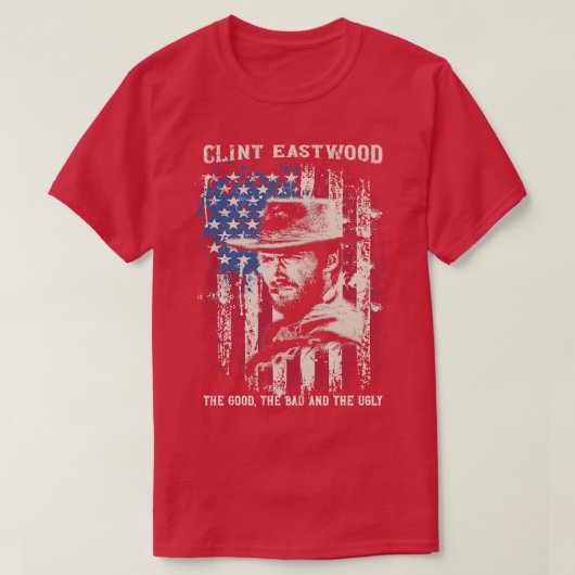 Vintag erkrankte Clint Eastwood T-Shirt (Design vorne)