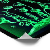 Vintag Ernst Haeckel Green & Black Poster Print (Ecke)