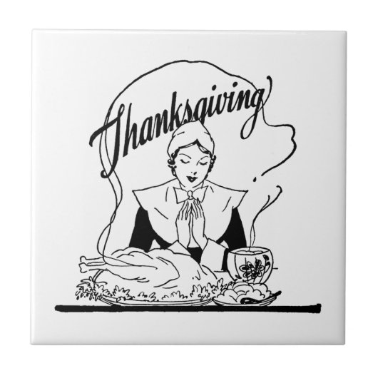 Vintag Erntedank Grace Fliese (Vorderseite)