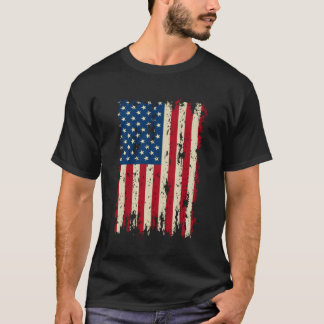 Vintag erschütterte US-Flagge Patriotische Amerika T-Shirt