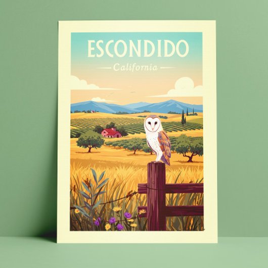 Vintag Escondido California Postkarte