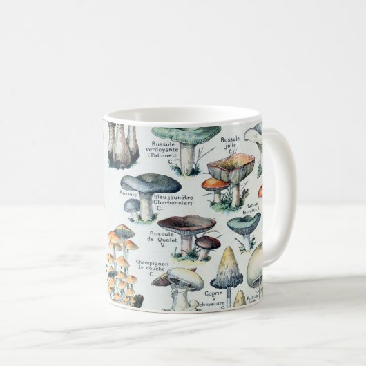 Vintag essbare Mushroom Chart Kaffeetasse (VorderseiteRechts)