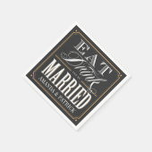 Vintag essen Drink und Verheiratete HochzeitsNapki Serviette (Ecke)