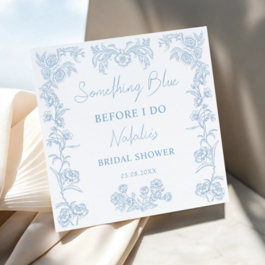 Vintag etwas Blaues vor dem Brautparty Serviette