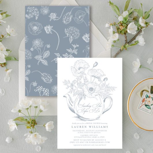 Vintag Etwas Blue Bridal Tee Brautparty Einladung