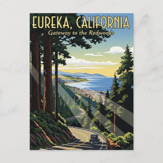Vintag Eureka California Travel Postkarte (Vorderseite)