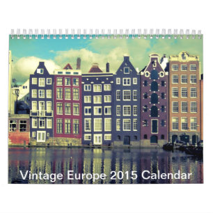 Vintag-Europa-Landschaftsarchitektur Kalender 2015