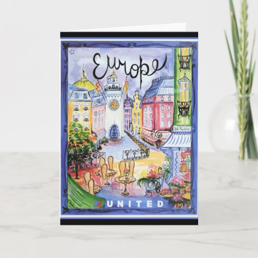 Vintag Europe Travel Poster, Karte (Vorderseite)