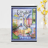 Vintag Europe Travel Poster, Karte (Gelbe Blume)