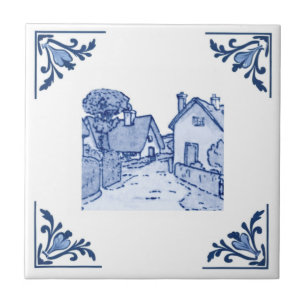 Vintag European Village Zuhause Delft Blue & White Fliese