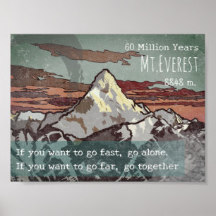 Vintag Everest - Sherpa Teamwork gemeinsam reisen Poster