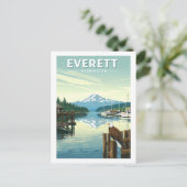 Vintag Everett Washington Postkarte (Stehend Vorderseite)
