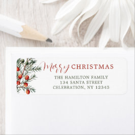 Vintag Evergreen Branch Red Berries