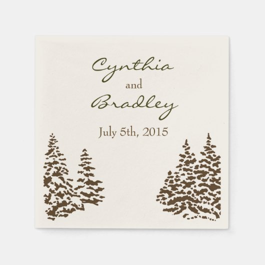 Vintag Evergreen Wedding Napkin Serviette (Vorderseite)