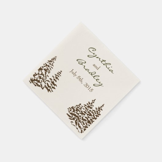 Vintag Evergreen Wedding Napkin Serviette (Ecke)