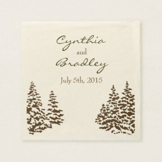 Vintag Evergreen Wedding Napkin Serviette