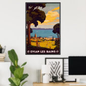 Vintag Évian-les-Bains, Rhône-Alpes, Frankreich - Poster (Heimbüro)