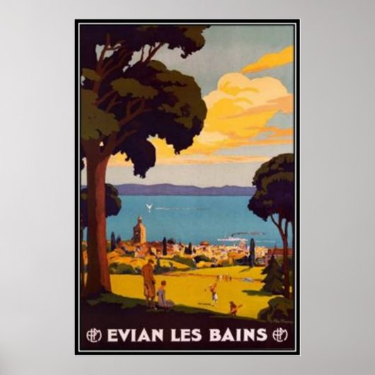 Vintag Évian-les-Bains, Rhône-Alpes, Frankreich - Poster (Vorne)